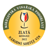 Národní soutěž vín - podoblast Mikulovská 2022 Zlatá